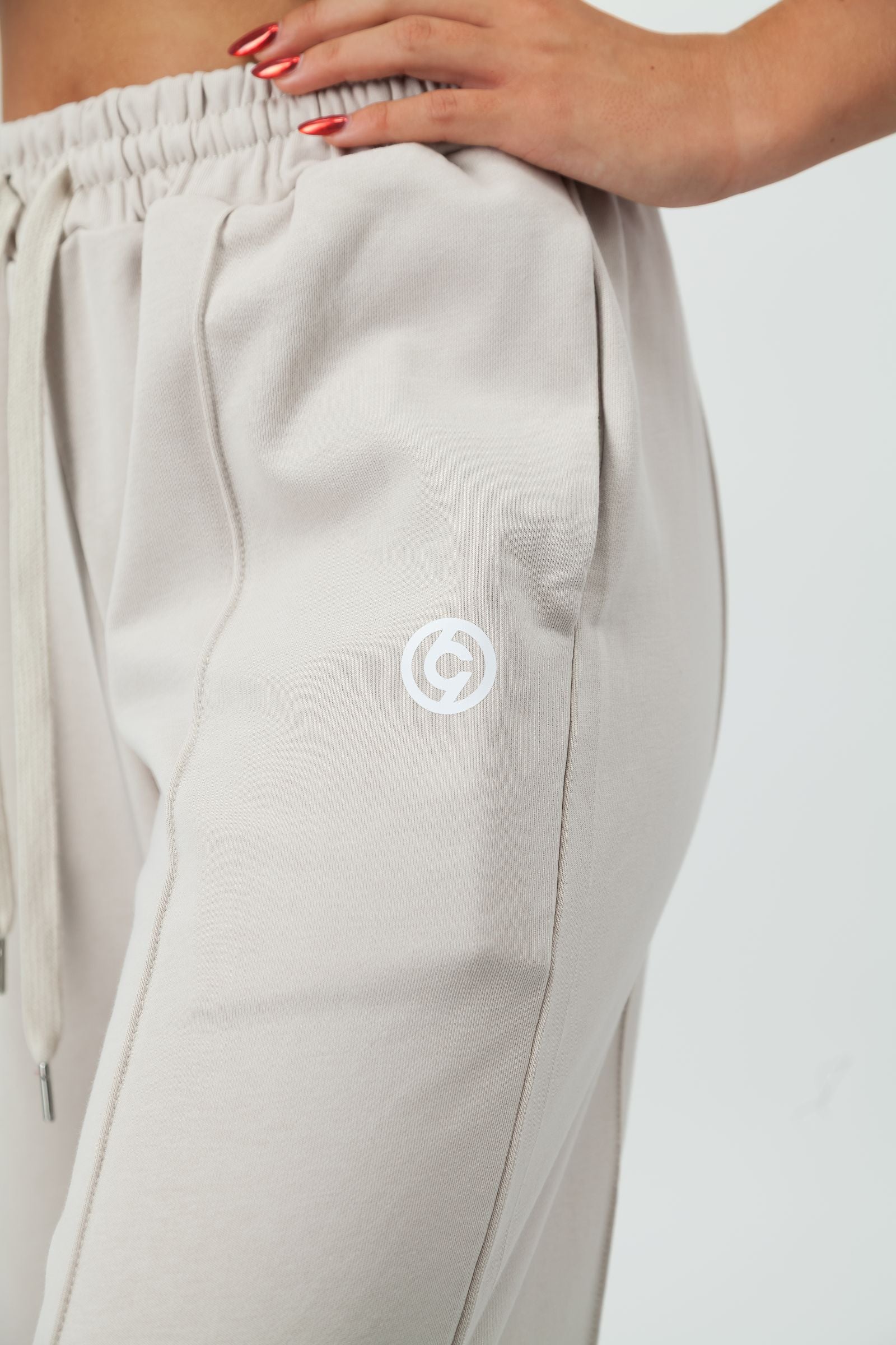 Wide Leg Joggers Cream