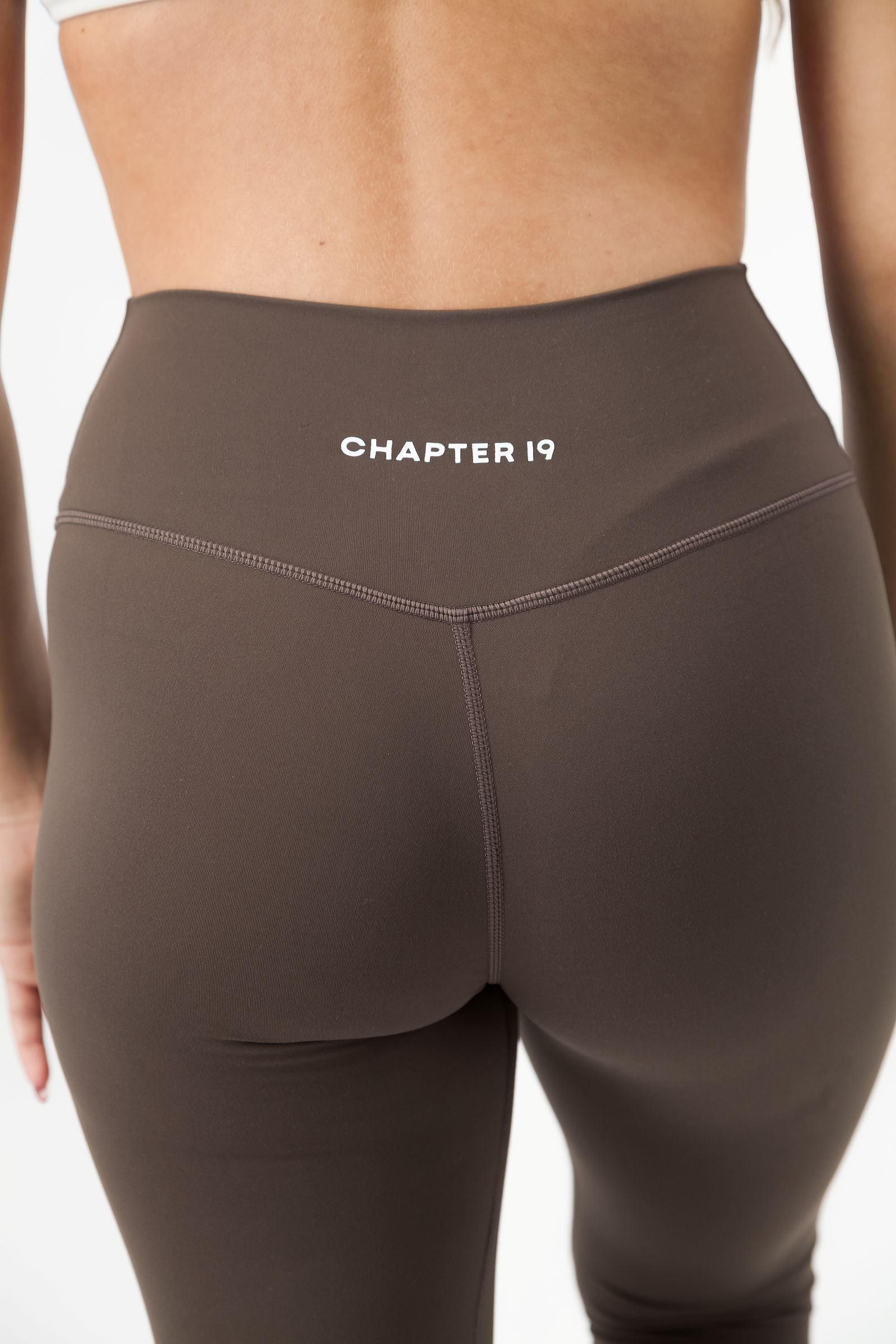 Crossover Waist Leggings Coffee Brown