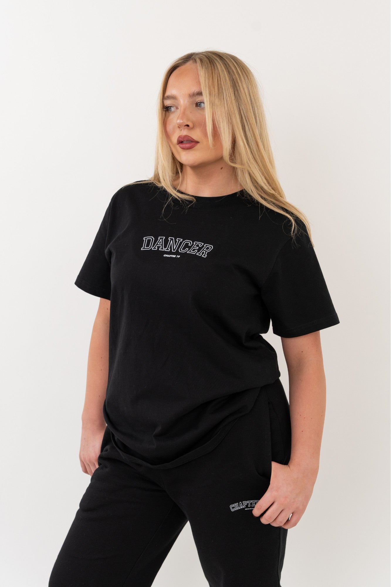 stylish dance tshirt black with dancer logo