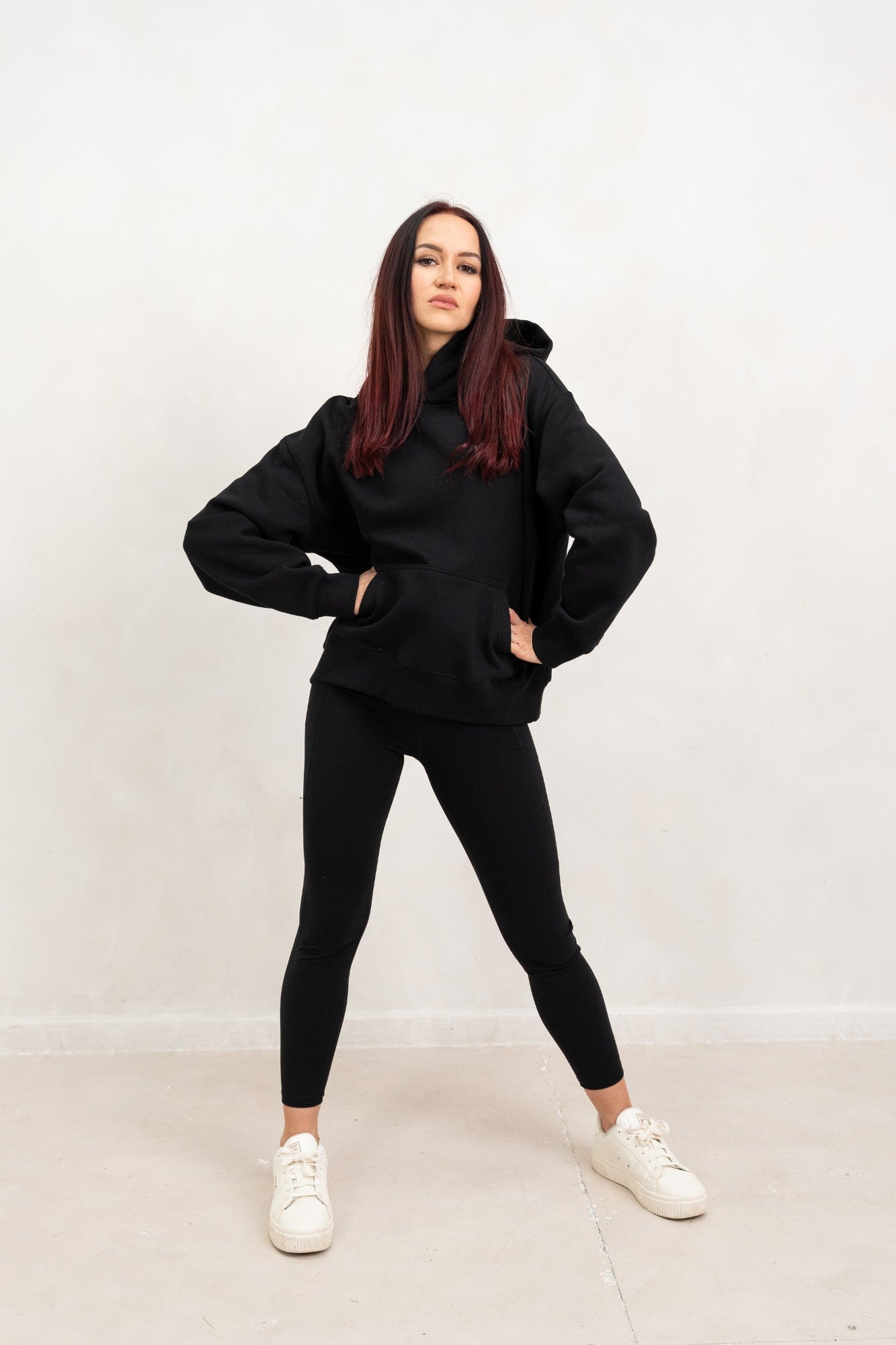 comfortable black dancer hoodie for rehearsals or everyday wear