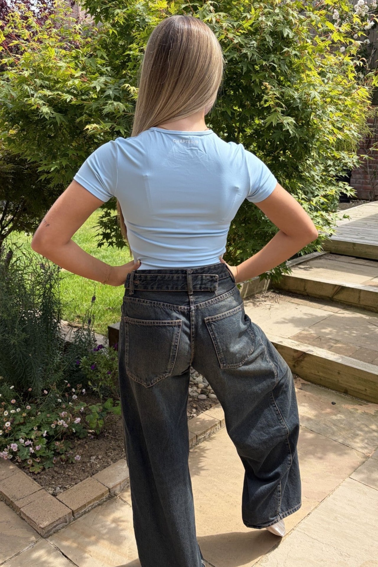 Sky blue fitted and sculpting tshirt chapter 19 for women