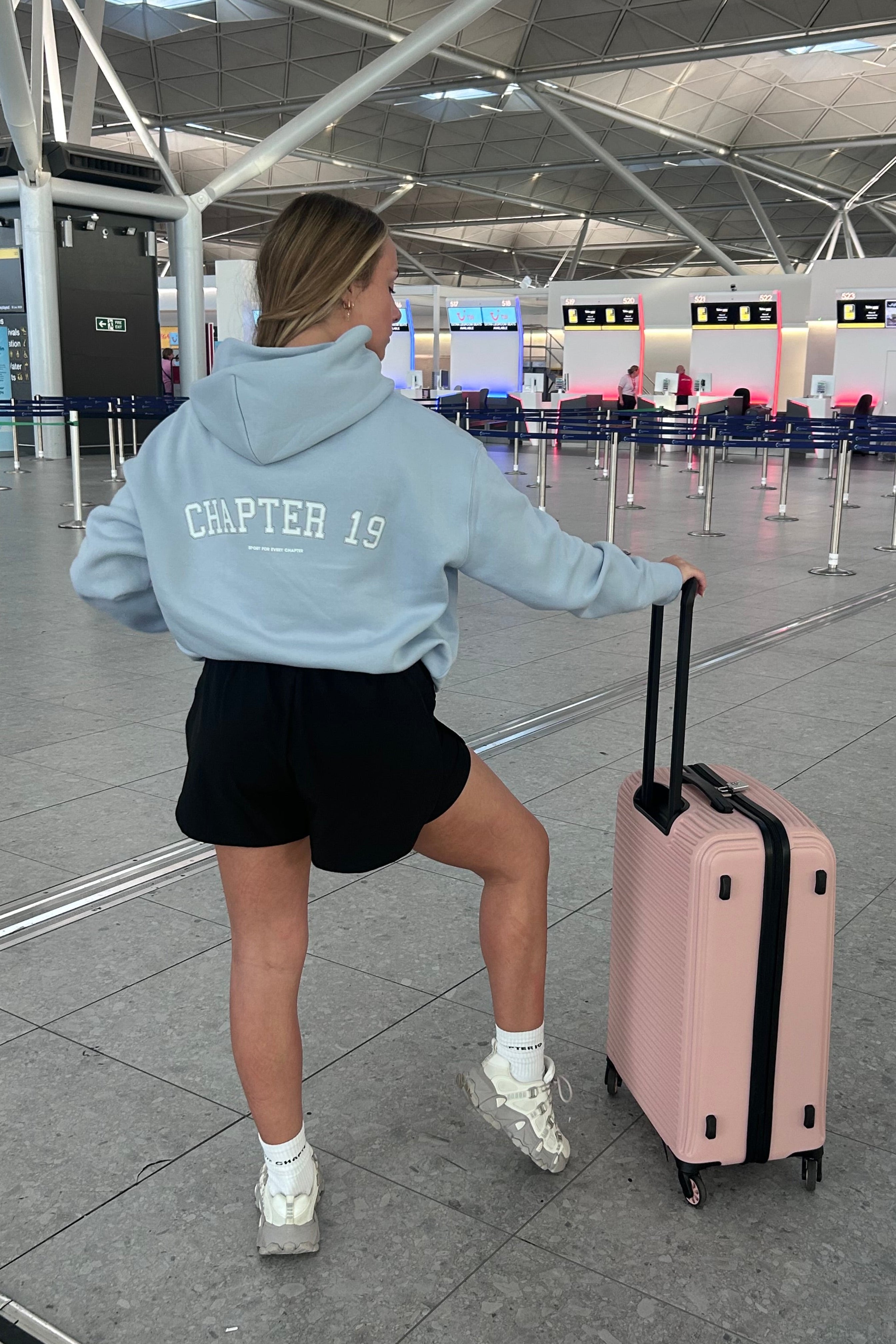 Chapter 19 womens casual hoodie in baby blue