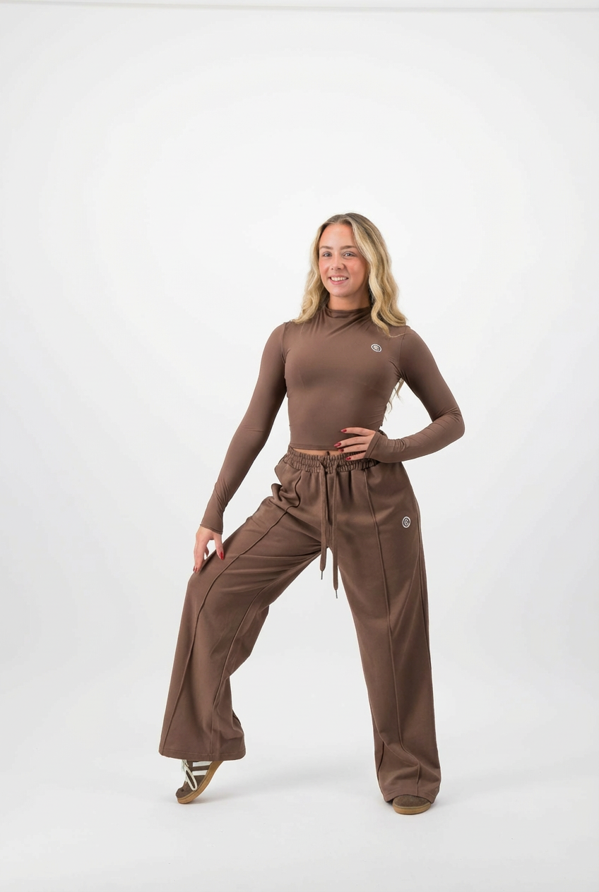 Coffee Brown Long sleeve Top