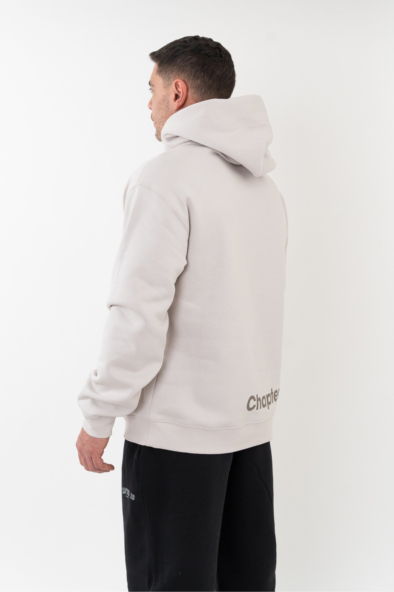 relaxed fit hoodie with rear chapter 19 details