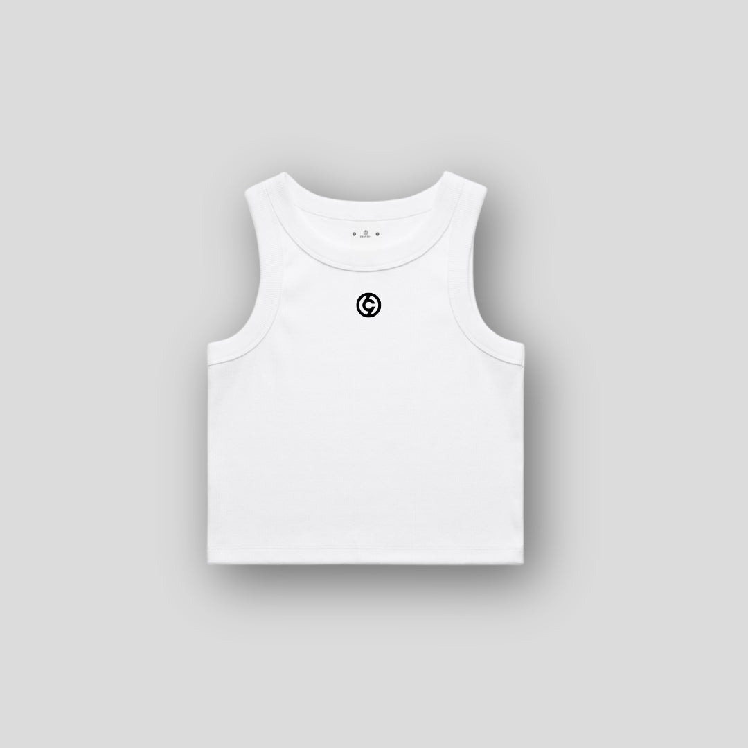 C19 Crop Tank - White