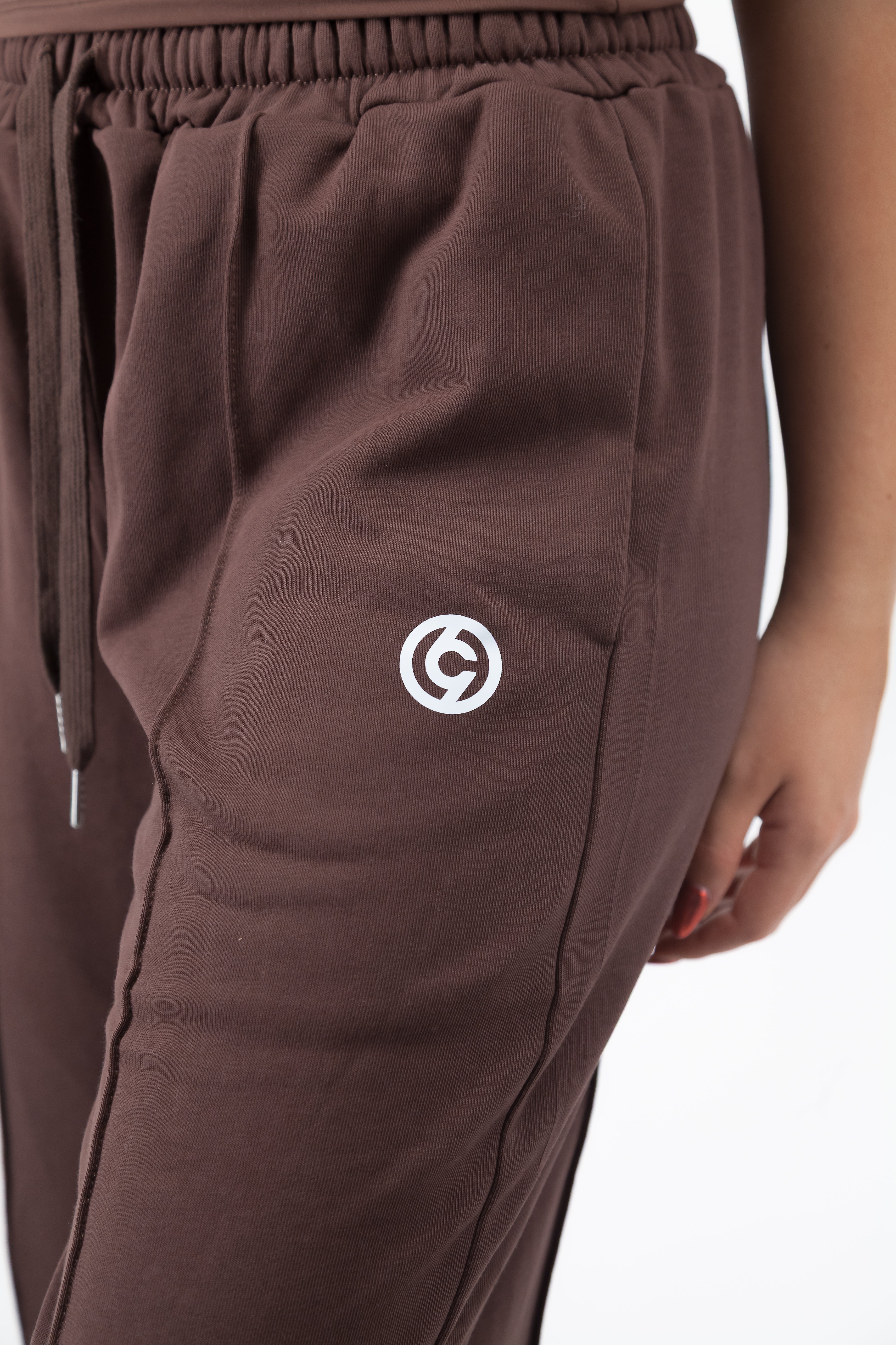 Wide Leg Joggers Coffee Brown