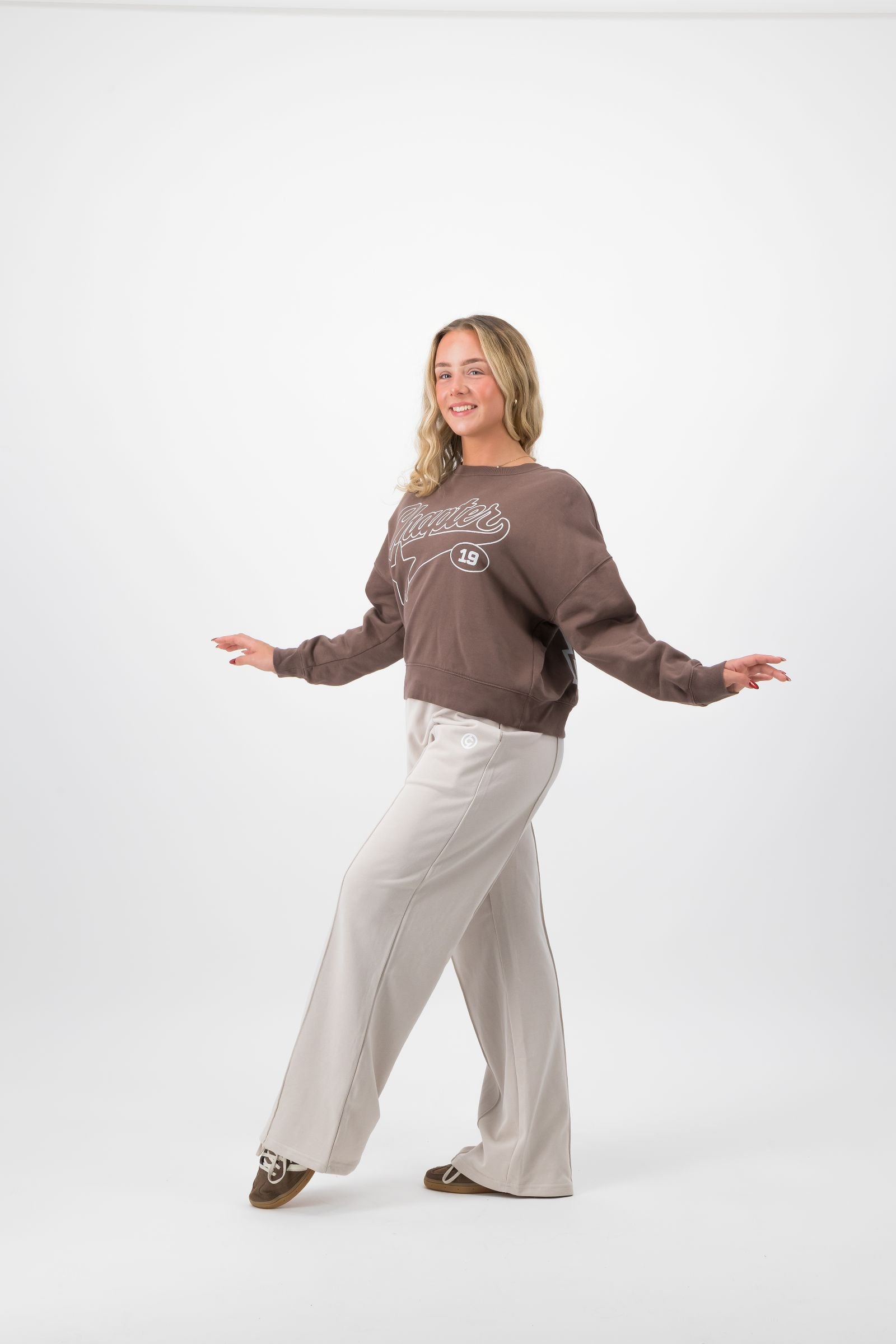 Wide Leg Joggers Cream