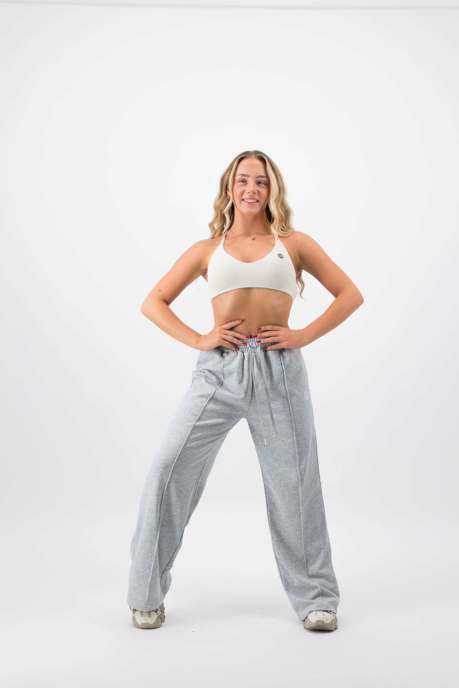 Strappy Sports Bra Apricot White