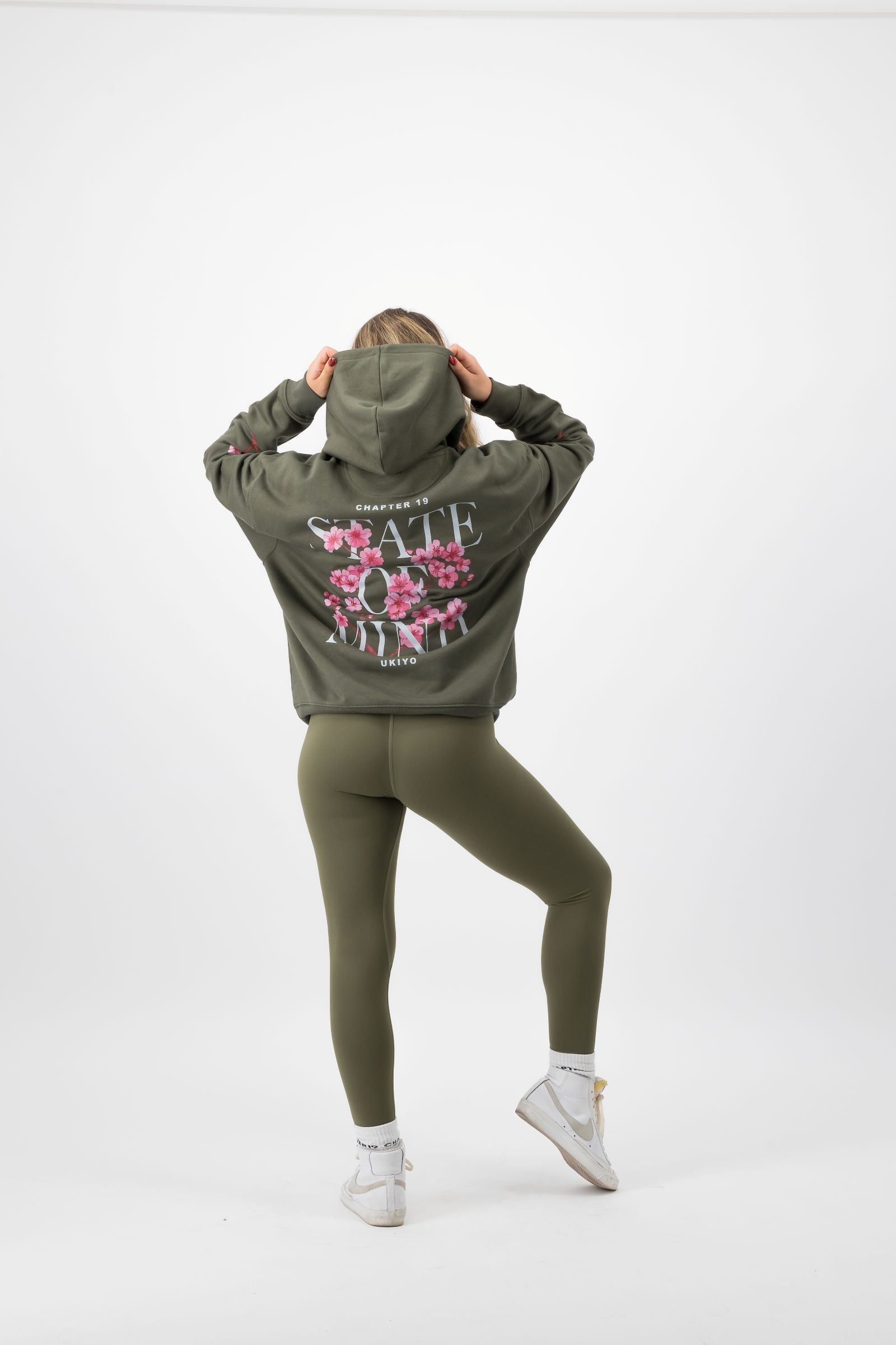 Crossover Waist Leggings Olive Green