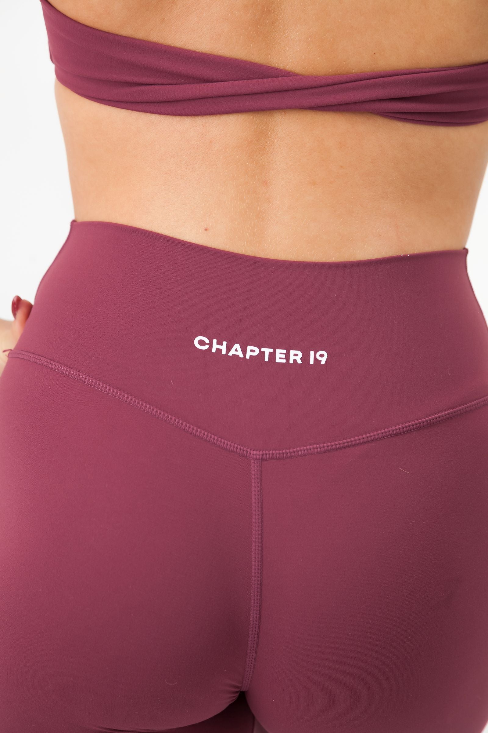 Crossover Waist Leggings Cherry Red