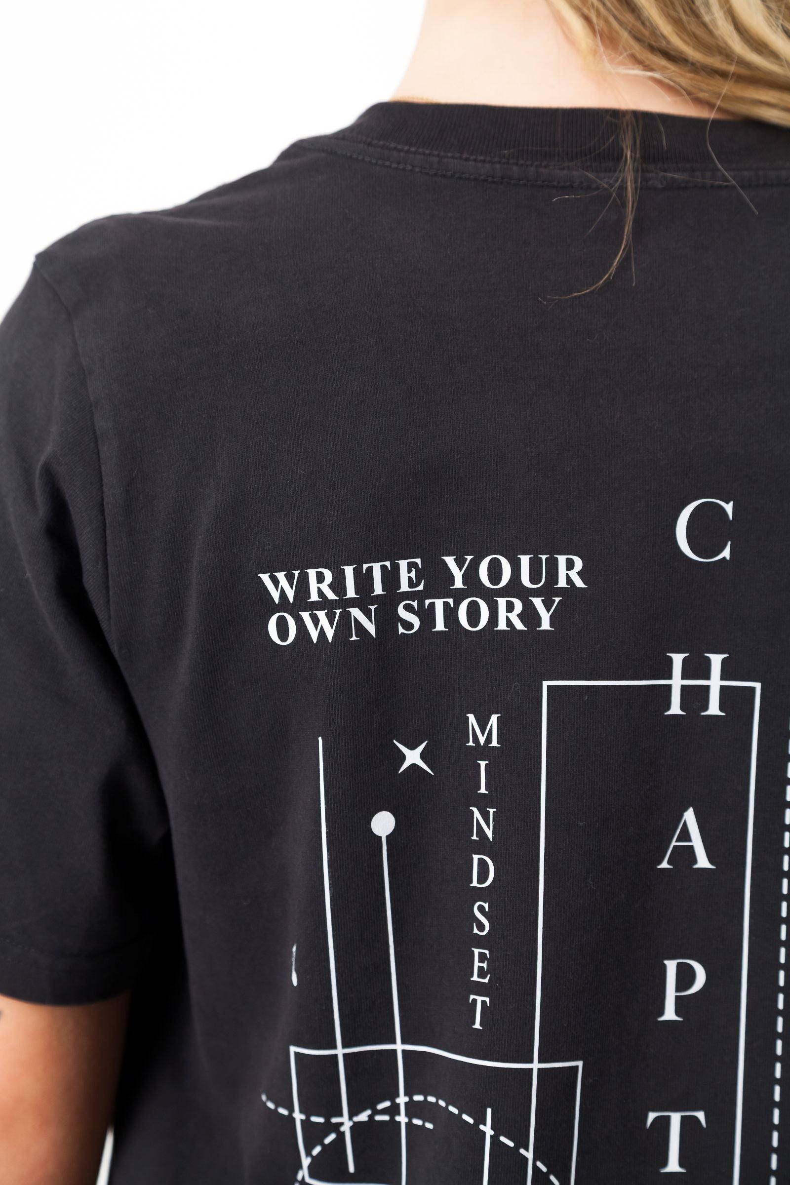 C19 Write Your Own Story Black T-shirt for Creative Expression