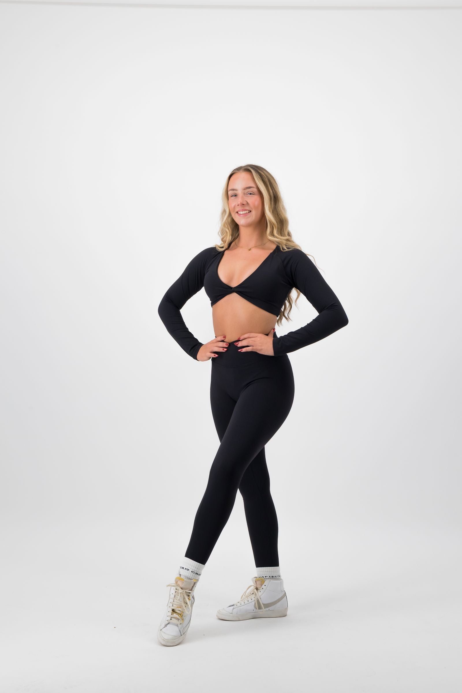 Crossover Waist Leggings Black