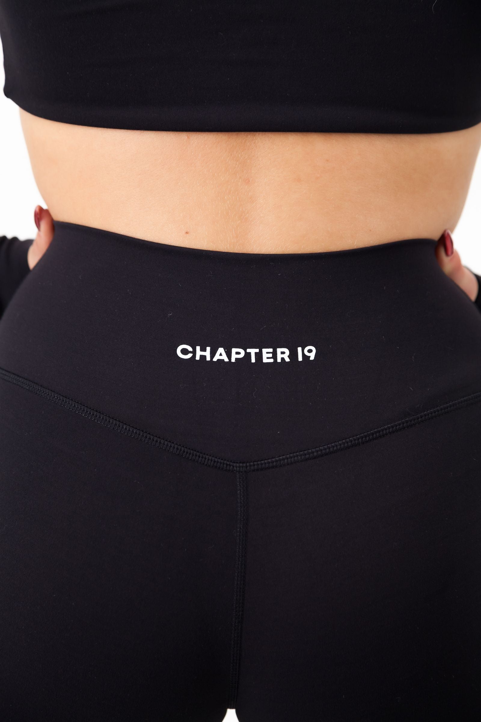 Crossover Waist Leggings Black