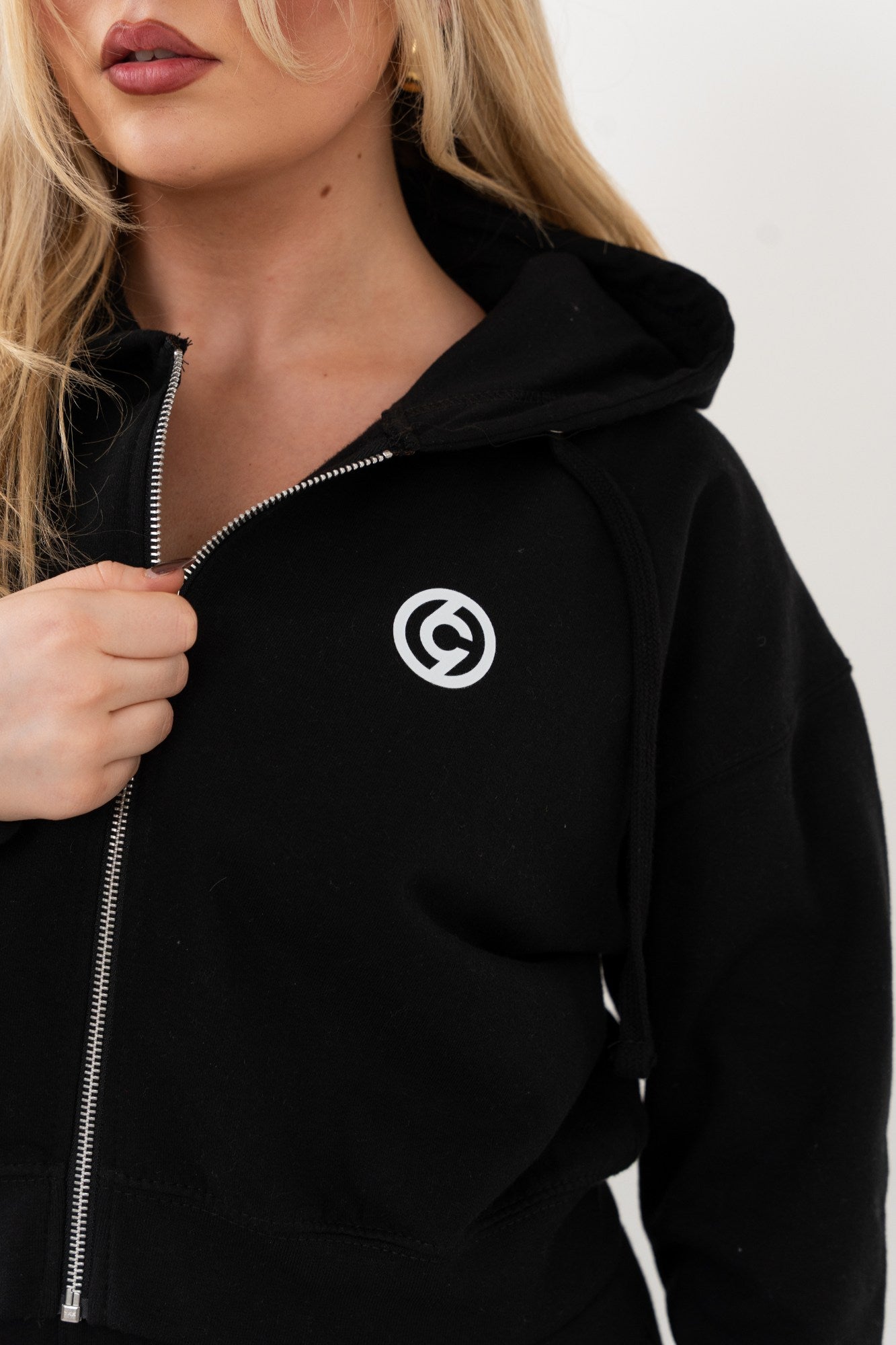 C19 Zip-up Black Hoodie